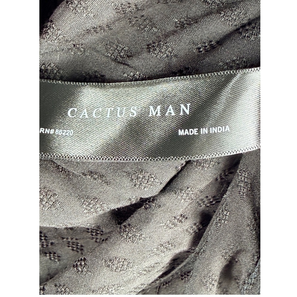 Cactus Man 3XL Ricky Singh Black Textured Diamond Long Sleeve Button Down Shirt - Picture 4 of 5